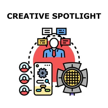 Creative spotlight concept highlighting innovative ideas development Stock Illustration