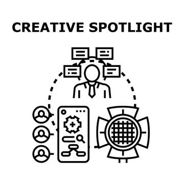 Creative spotlight concept highlighting innovative ideas development Stock Illustration