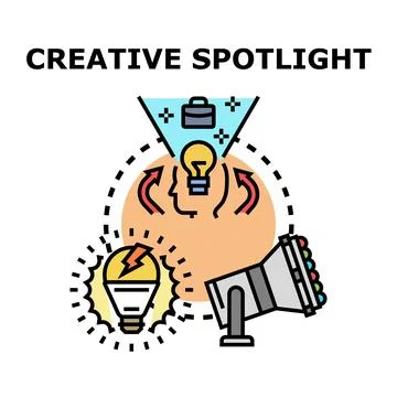 Creative spotlight concept showing idea generation process Stock-Illustration