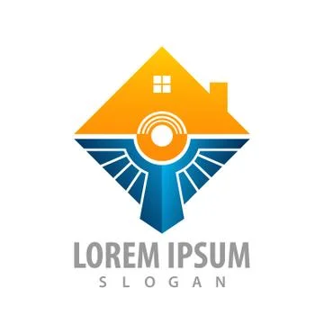 Creative square house concept design. Symbol graphic template element vector Stock Illustration