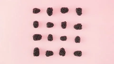 Creative square pattern made of berries Stock Footage 201884667