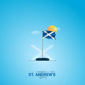 Creative St. Andrew's Day ads design. St. Andrew's Day, Celebrated November.. Stock Illustration