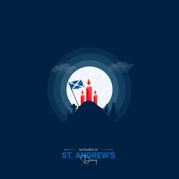 Creative St. Andrew's Day ads design. St. Andrew's Day, Celebrated November.. Stock Illustration