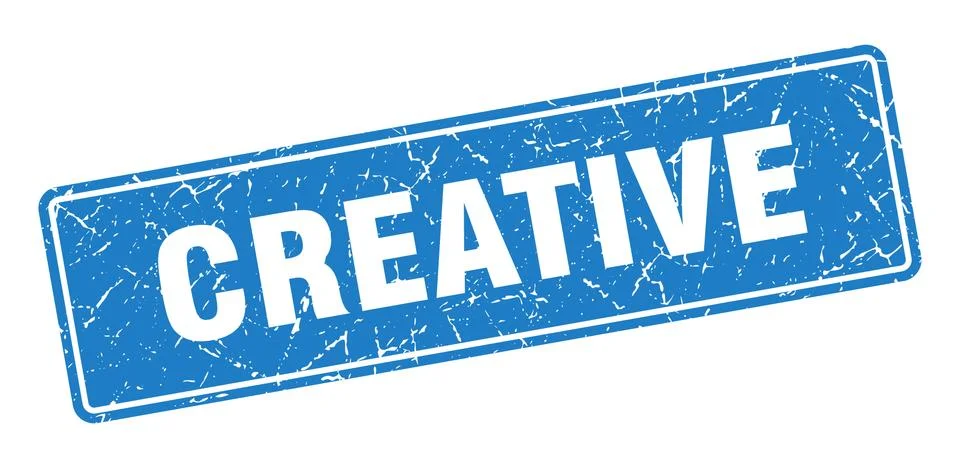 Creative stamp. creative vintage blue label. Sign Illustrazione stock