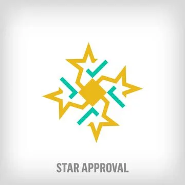 Creative star and check combination logo. Stock Illustration