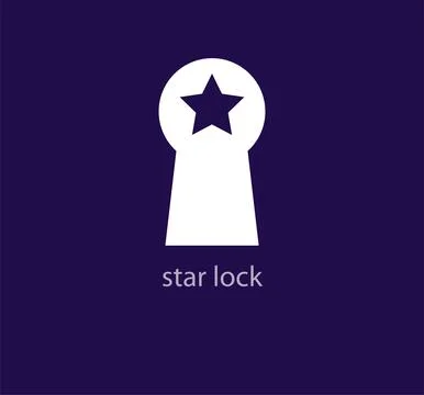 Creative star and door lock logo. Stock Illustration