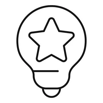 Creative star bulb line icon Stock Illustration