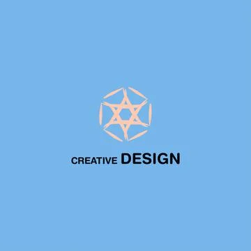 Creative Star of David Logo Design Isolated on Blue EPS10 Stock Illustration