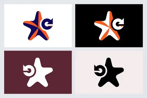Creative Star Letter C Logo Branding Set イラスト素材