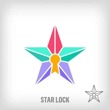 Creative star lock logo. Stock Illustration