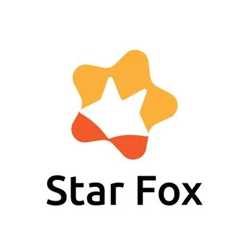 Creative Star Logo Featuring Fox In Negative Space Stock Illustration