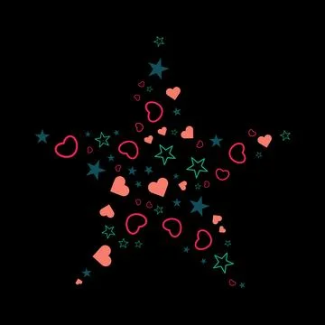 Creative Star Pattern Design With Love Symbol Vector Illustration Abstract Illustrazione stock