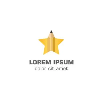 Creative star, pencil star. Vector logo template Stock Illustration