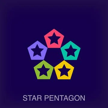 Creative star pentagon logo. Stock Illustration