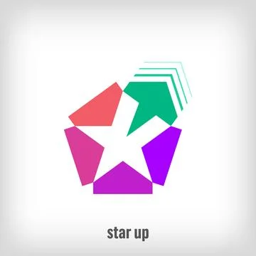 Creative star rise logo. Stock Illustration
