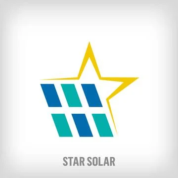 Creative star solar panel logo. Stock Illustration