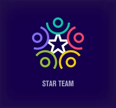 Creative star team logo. Stock Illustration