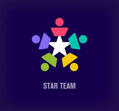 Creative star team logo. Unique color transitions. Stock Illustration