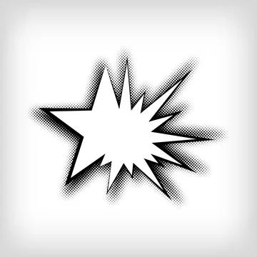 Creative starry speech bubble pop art dot design. Stock Illustration