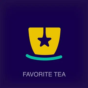 Creative starry tea cup sign logo. Stock Illustration