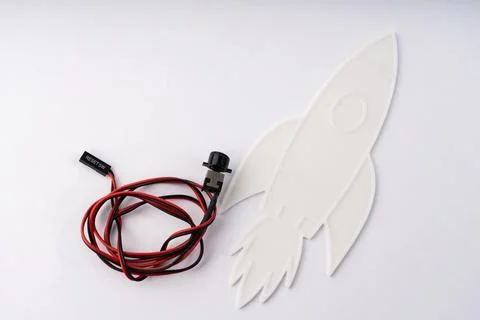 Creative Startup Concept with Rocket Model and Reset Switch Stock Photos
