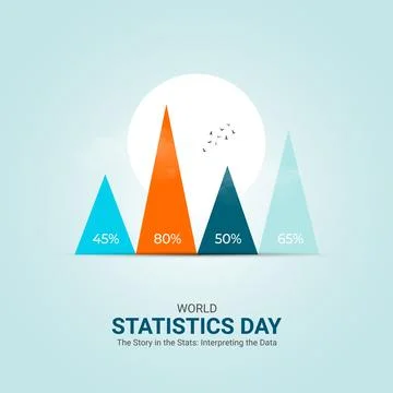 Creative Statistics Day ads design. World Statistics Day, Celebrated in Uni.. Illustrazione stock