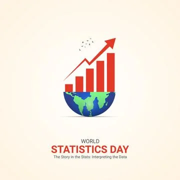 Creative Statistics Day ads design. World Statistics Day, Celebrated in Uni.. Stock Illustration