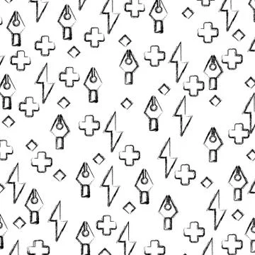 Creative steel tip pen rays buttons background pattern Stock Illustration