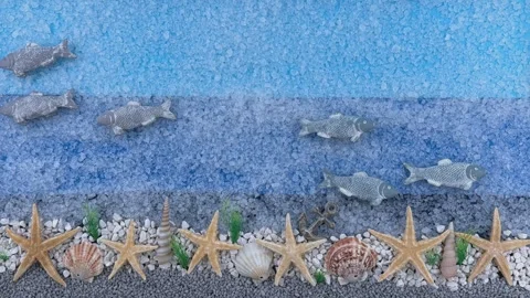 Creative Stop Motion Animation of Sea Stock Footage 325883671