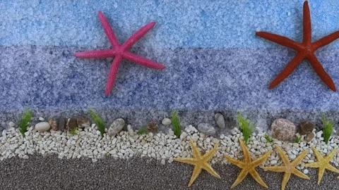 Creative Stop Motion Animation of Sea Video stock 325883674