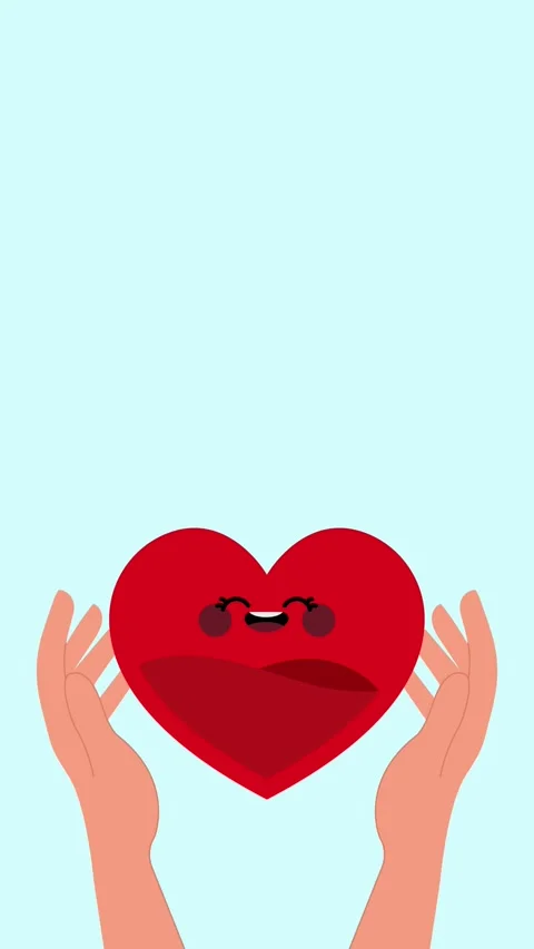 Creative stop motion of a hand with heart shaped blood drop Video stock 308232866