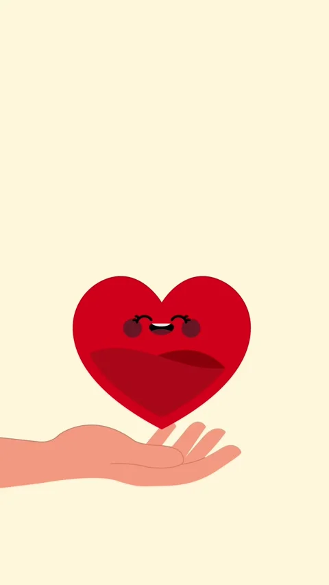 Creative stop motion of a hand with heart shaped blood drop Stock Footage 308232872