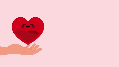 Creative stop motion of a hand with heart shaped blood drop Stock Footage 308232873