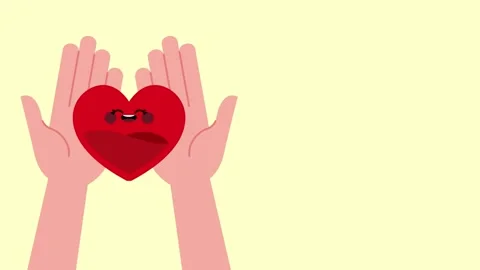 Creative stop motion of a hand with heart shaped blood drop Stock Footage 308232882