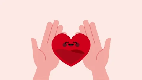 Creative stop motion of a hand with heart shaped blood drop Stock Footage 308232886