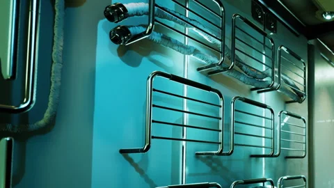 Creative Storage Solutions in a Modern Kitchen Space With Vibrant Colors Stock Footage 347015219