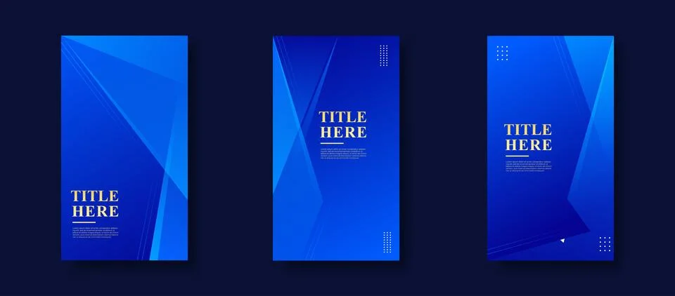 Creative Story Package background. light dark and light blue gradation, elegant Stock Illustration