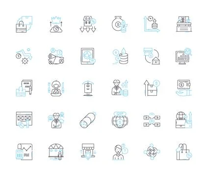 Creative strategy linear icons set. Innovation, Ideation, Brainstorming, Insight 스톡 일러스트