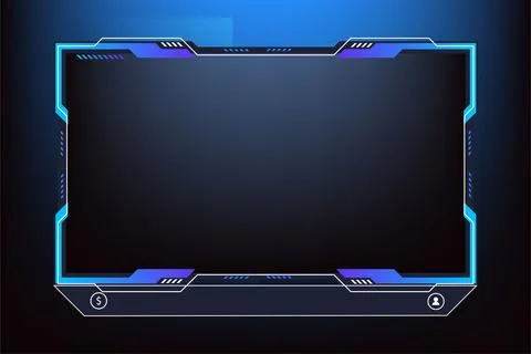 Creative streaming overlay design for online gamers with blue colors. Futur.. Stock Illustration