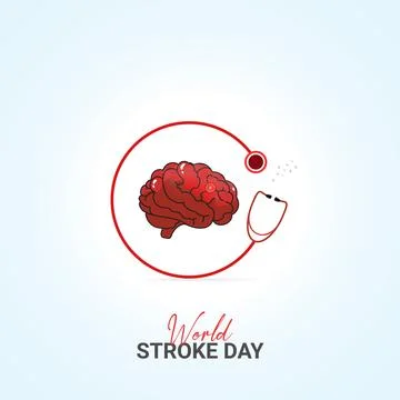 Creative Stroke Day ads design. World Stroke Day, Celebrated in United Stat.. Illustrazione stock