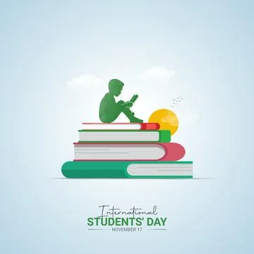 Creative Students Day ads design. International Students Day, Celebrated No.. Illustrazione stock