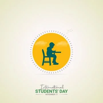 Creative Students Day ads design. International Students Day, Celebrated No.. Stock Illustration