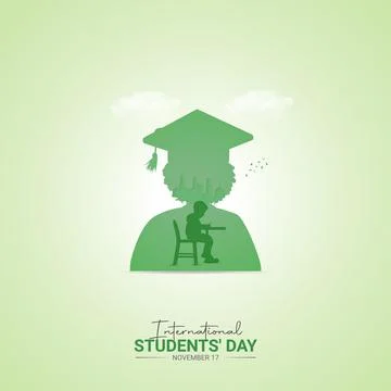 Creative Students Day ads design. International Students Day, Celebrated No.. Stock Illustration