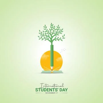 Creative Students Day ads design. International Students Day, Celebrated No.. Stock Illustration