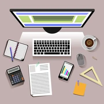 Creative student's workplace 스톡 일러스트