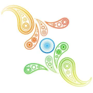 Creative style indian flag Stock Illustration
