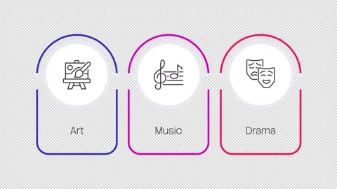 Creative subjects linear timeline infographics animation Stock Footage 337776632