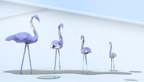 Creative summer beach and background blue Flamingo  Concept with holidays Stock Illustration