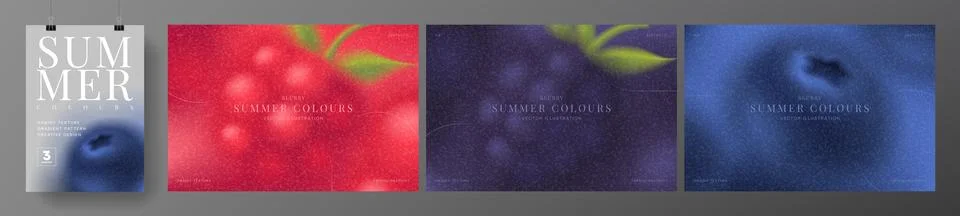 Creative summer gradient banners Stock Illustration