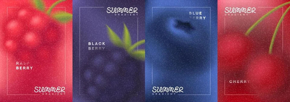 Creative summer gradient cards Stock Illustration